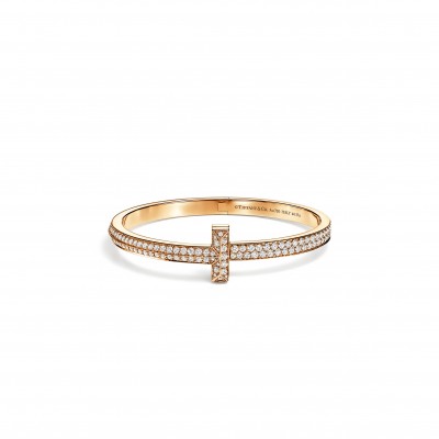 TIFFANY T1 WIDE DIAMOND HINGED BANGLE IN YELLOW GOLD 68127262